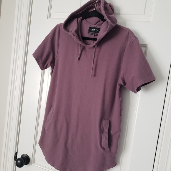 PacSun | Shirts | Pacsun Pullover Hoodie Short Sleeve Longer Fit Mauve  Dusty Rose Mens Small | Poshmark